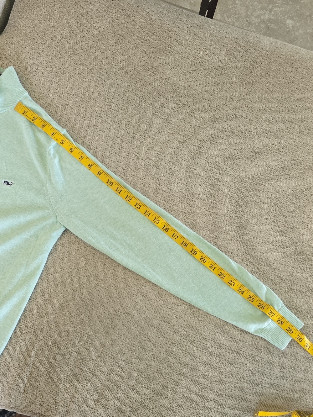 Vineyard Vines Heather Mint Green 1/4 Zip Pullover Sweater - Size XS - Picture 10 of 12